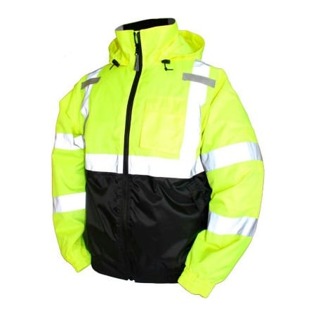 Tingley Tingley J26112 Bomber II Hooded Jacket, Fluorescent Yellow/Green/Black, Small J26112.SM